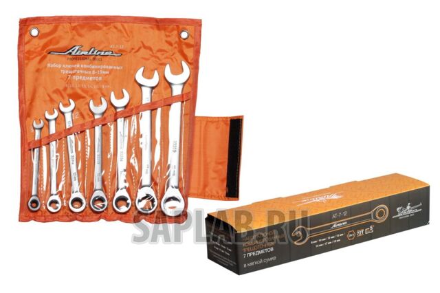 Купить AIRLINE AT712 Набор ключей комбинированных трещёточных 7 предметов, сумка AIRLINE