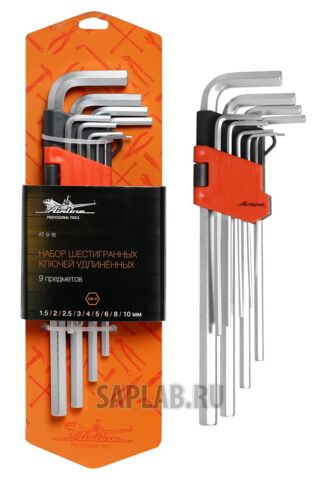 Купить AIRLINE AT918 Набор шестигранных ключей удлинённых 9 предметов, пласт.подвес AIRLINE
